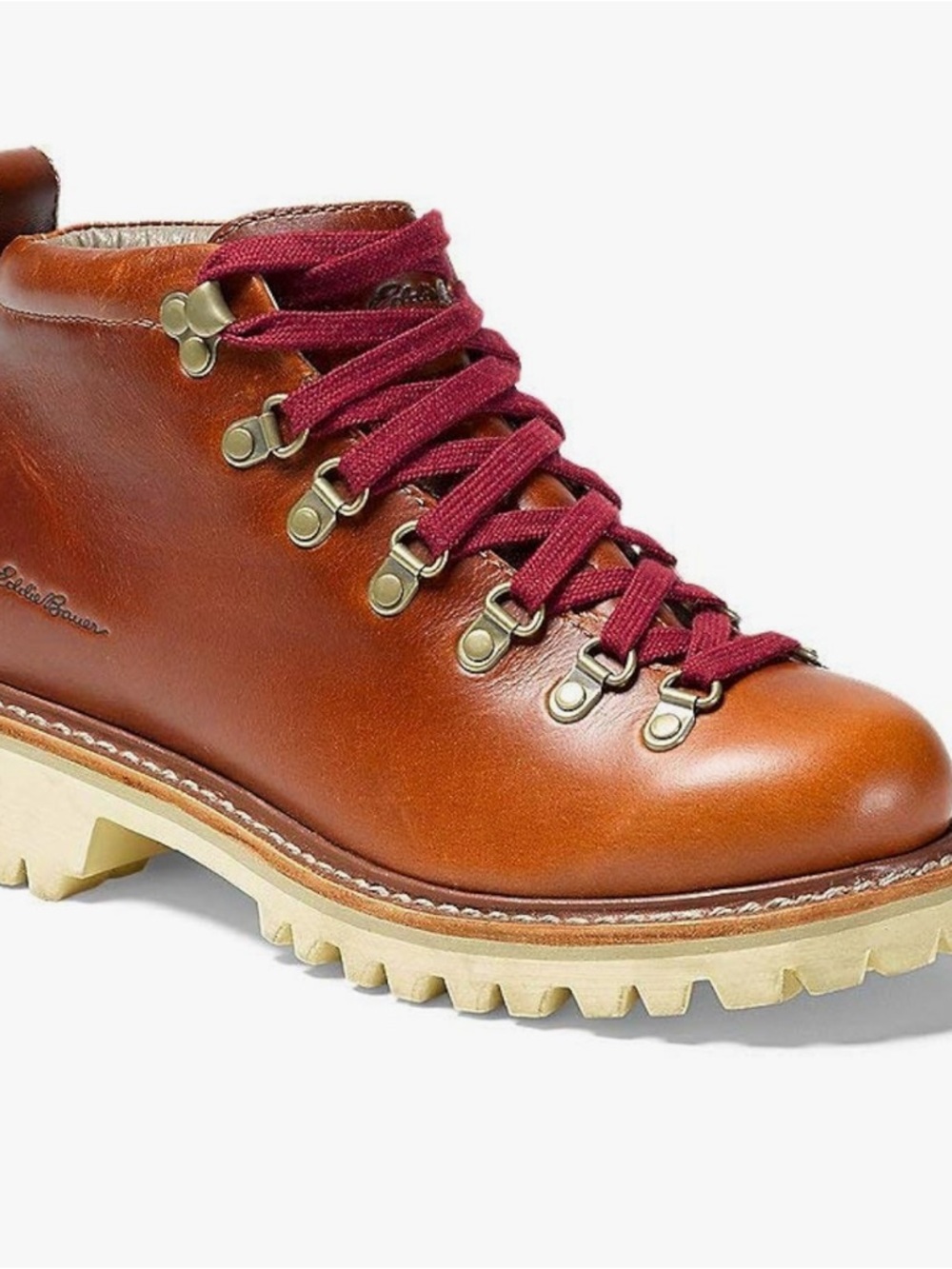 Eddie Bauer K-6 Premium Leather Hiker Boot in Paprika with Burgundy Laces